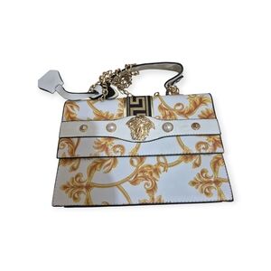 Versace Baroque White and Gold Shoulder Bag
